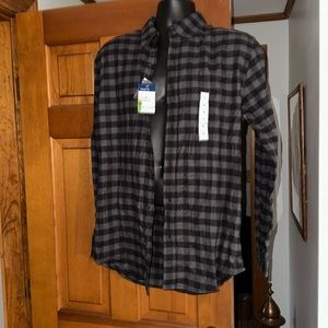 Second unisex, black and gray plaid shirt